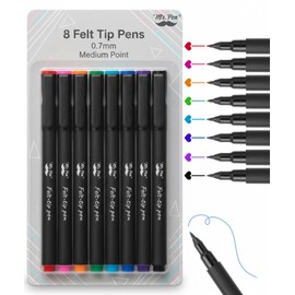 Mr. Pen- Felt Tip Pens, Assorted Colors, 8 Pack, 0.7mm, Fine Felt Tip Pens Fine Point, Journaling, Note Taking, Fast Dry, Writing
