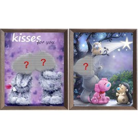 VEGCOO 2 Packs Embroidery Cross Stitch Kits for Beginners Adults, Pre-Printed Stamped Animals Embroidery Kits 11CT Needlework Kit DIY Artwork for Adults Kids Girls Home Wall Decoration(30x40cm)