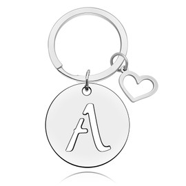Baipilu Alphabet Letter Gifts for Women Men A-Z Keyring Gift Purse Handbags Keyring Initial Alphabet Letter Pendant (Letter A)