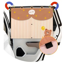 CARINGTETH Car Window Shade for Baby in Car | Magnetic Dual-Layer Curtain with UV and Sun Glare Protection | Secure Clip-On Design, Carbon Fiber Mesh car Window Shades (27.6"x19.7") 1 Pack (Brown)