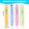 Pack of 4 Rulers 30 cm Primary School, Multifunctional Folding