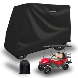 Tecoom 2/4 Passenger Golf Cart Cover Fits for Yamaha EZGO Club Car, 300D Waterproof Durable Oxford Fabric with Zipper Doors/Windproof Buckle, All Weather Outdoor Heavy Duty Rain Enclosure Universal