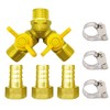 Metaland Brass 3 Way Shut-Off Valve, 5/16" Hose Barb 2