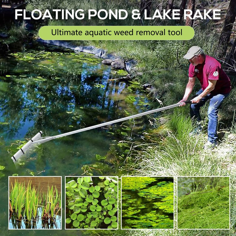 PVNIEFC Floating Lake Rake, 36" Aluminum All Purpose Lake and