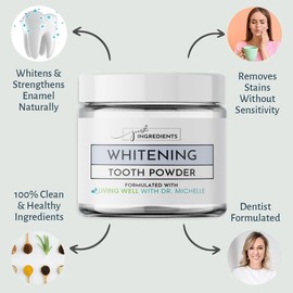 Remineralizing Tooth Powder – Fluoride-Free Natural Oral Care – Gently Cleans & Whitens – Supports Strong Teeth & Fresh Breath – Vegan, Non-GMO, Made with Clean Ingredients (Regular, WHITENING)
