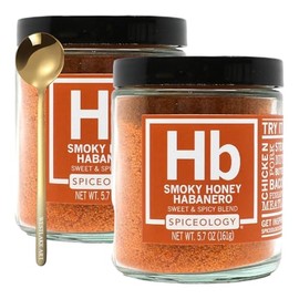 westlake art Seasonings Honey Habanero Bbq Rub, 5.7 Ounces - Sweet & Spicy Seasoning Blend For Grilling, Smoking - Bonus Ingredients Smoky, Barbecue Seasoning- Bundle With Golden Ss Spoon (Pack of 2)