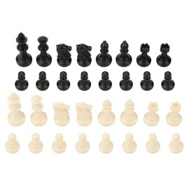 Standard Chess Pieces, International 32 Standard Chess Game Pieces Set Chess Pieces Replacement Tournament Chessmen Replacement Pieces Gift Interactive Toy, Black and White