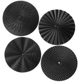 Hicarer 4 Pcs 12" Metal Wall Art Wall Decor Sunburst Hanging Metal Artwork Wall Decor Wall Art Decorations for Home Living Room Office (Black)