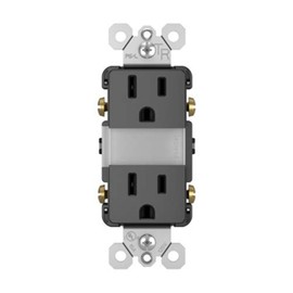 Legrand radiant NTL885TRBKCC6 15 Amp Adjustable LED Night Light Outlet, Tamper Resistant Decorator Receptacle, Optional Louver, Black (1 Count)