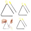 Musical Triangles, 3 Pack Hand Percussion Triangles with Strikers and
