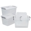 Lesbin 4-Pack Clear Plastic Storage Latch Box with Lids, 10
