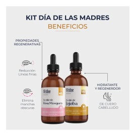 Aceite Facial Rosa Mosqueta y Jojoba 50ml Hebbe Cosmetics Día Noche