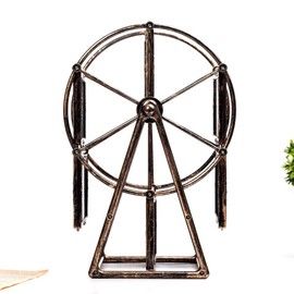 Aqur2020 Vintage Family Photo Frame, Rotating Ferris Wheel, Holds 12 Photos of 5 Inch, European Photo Frame Decor, Wheel Diameter 23cm (Assorted Color)