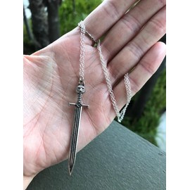 Game of Thrones Sword Necklace LONGCLAW Jon Snow Sword Game of Throne Sword Pendant Letter Opener Valyrian Steel Replica House Stark ned ice