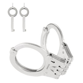 vulcanforce Professional Grade Steel Hinged Handcuffs – Double Locking Tactical Handcuff with 2 Keys – Extra Sturdy, Used by Various Law Enforcement & Police Departments Worldwide (Silver)