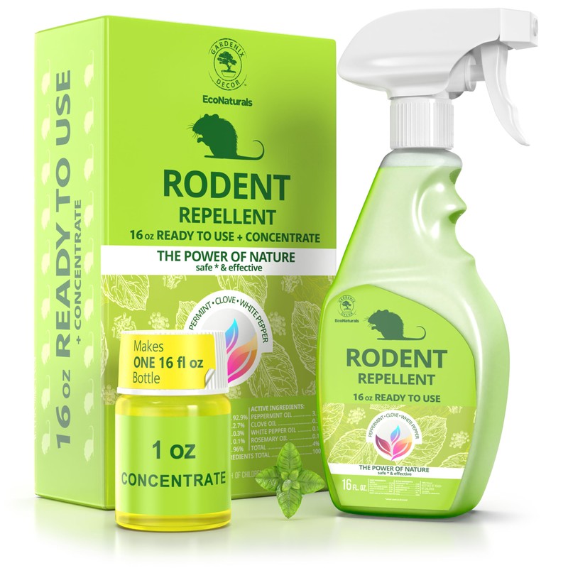 All Natural Peppermint Oil Spray, Non-Toxic Rat Repellent to Repel
