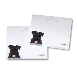 Schnauzer Sticky Notes Notepad - Uncropped Black - 100 Sheets
