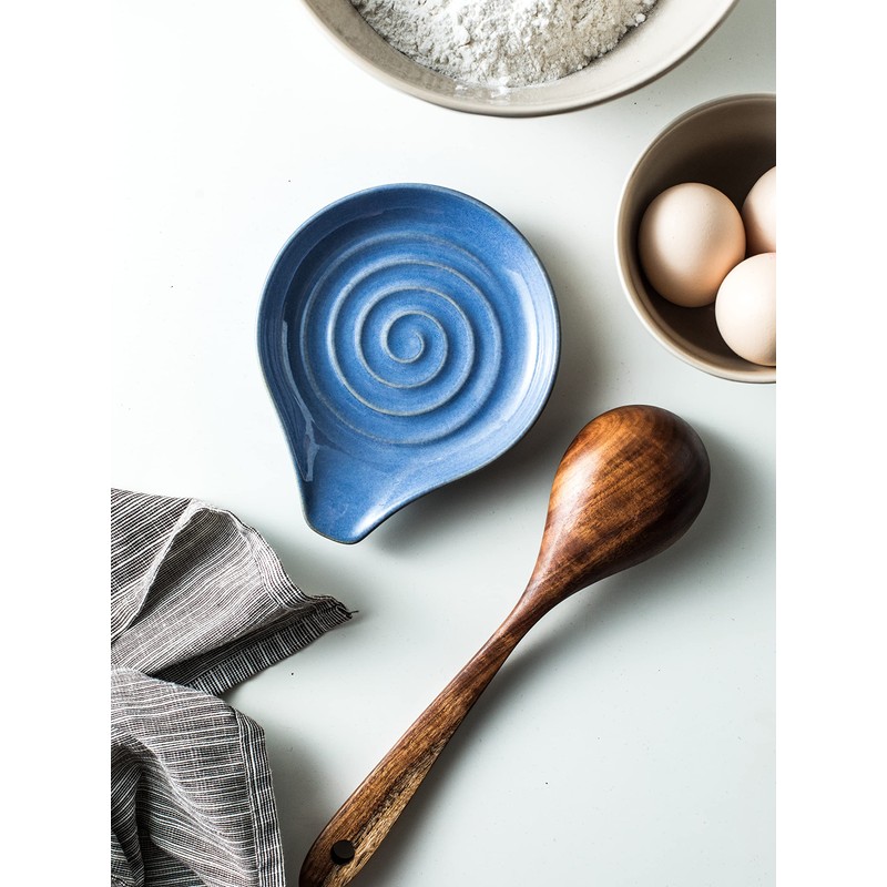 Cormomu Spoon Rest, Large Ceramic Spoon Holder for Stove Top,