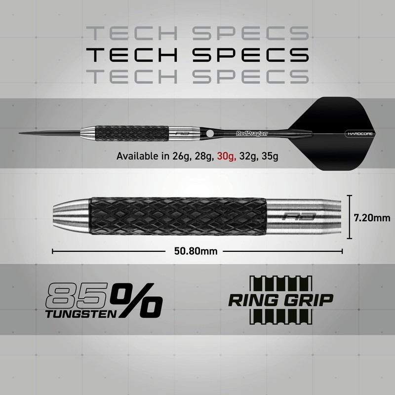 RED DRAGON Council 1: 30g Tungsten Darts with Flights and