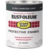Rust-Oleum 7784502 Stops Rust Brush On Paint, Quart, Gloss Charcoal