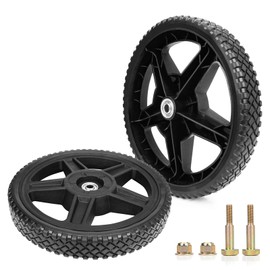 Wawews 12 Inch Lawn Mower Wheels Fits Most Standard push Lawn Mowers, Inner and outer bearing structure - Includes Bolts, Nuts (2-pack).