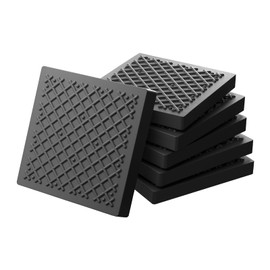 Exercise Equipment Mat 5.11x5.11x0.55in 6pcs,Thick Steel Embedded Rubber Mat, Anti Slip/Noise Reduction/Vibration Resistance, Treadmills, Bicycles Equipment Pads, Used for Carpets, Wooden Floors