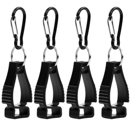Yasmous 4 Pcs Glove Clip Grabber Holder Hanger Labor Work Clamp Safety - Black