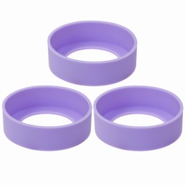 ONLYKXY 3pcs 6cm Silicon Protective Cup Mat Sleeve Heat-Resistant Bottle Holder Rubber Coaster Tumblers Protector Base Pad Non-Slip Bottom Cover Ring Accessories for Thermos Cup (Light Purple)