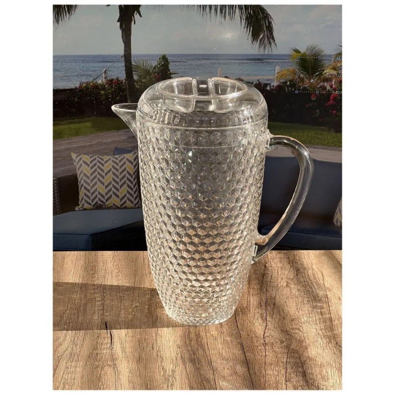 Diamond Cut 2.5 Quarts Unbreakable BPA Free Plastic Water Pitcher