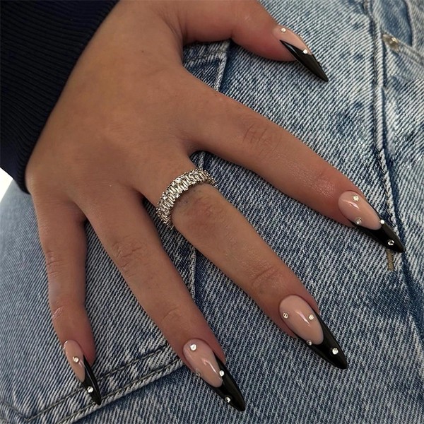 MISUD Press on Nails - Long Stiletto Glue on Nails