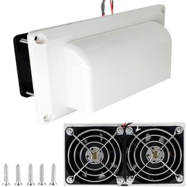 AUTOXBERT RV Side Vent Fan, 25W 12V Small Vent Ventilation Exhaust Fan for RV Motorhome Caravan Camper, White