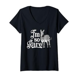 Womens Ehlers-Danlos Syndrome I'm So Rare Disease Awareness Zebra V-Neck T-Shirt