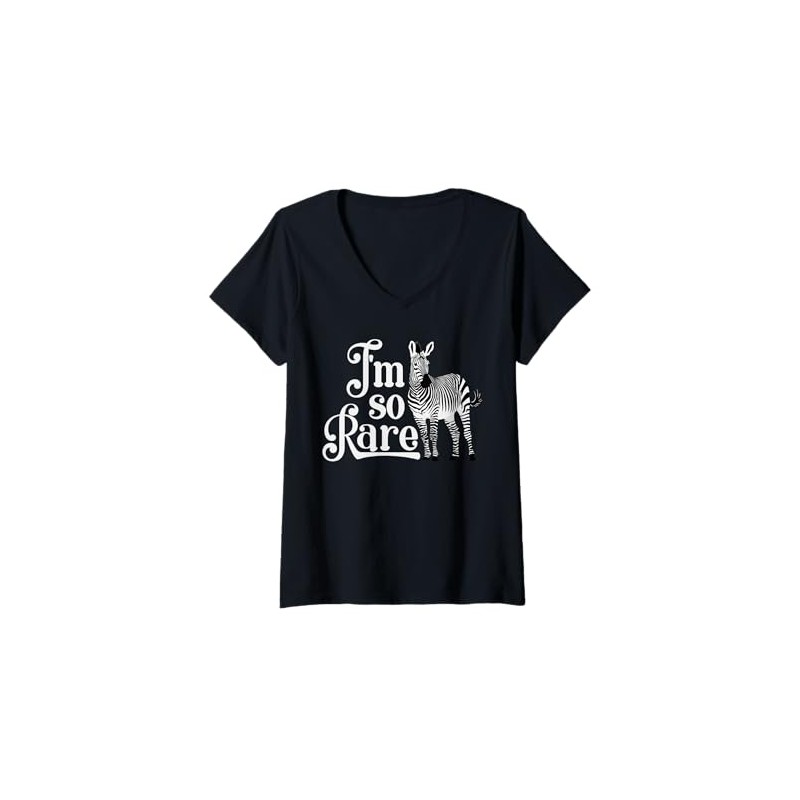 Womens Ehlers-Danlos Syndrome I'm So Rare Disease Awareness Zebra V-Neck