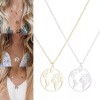 Deluxe Collar Dije Mapa Mundi Dorado Plata Y Oro Rosa