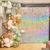 Maytopia Iridescent Silver Shimmer Wall Backdrop Sequin Wall Panels Photo