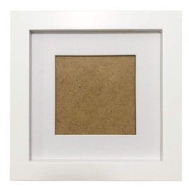 ZXT-parts 6x6 Picture Frames White 3.5x3.5 Picture Frame with Mat, Solid Wood.Front Opening 5.6x5.6 without Mat. Table or Wall. Plastic Panels.The Protective Film must be Removed.
