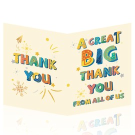 HOMANGA Large Colourful Thank You Card, 35x55cm Jumbo Thank You Card, A Great Big Thank You Card with Envelope, Giant Appreciation Greeting Card, Huge Gratitude Card for Boss, Teacher, Couch