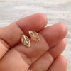 Leaf Stud Earrings Gold Filled 14k Tiny Everyday studs