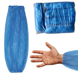 Moments of Bliss Cosmetics 50 Pieces (25 Pairs) | Medical Disposable Arm Protection Sleeves | Waterproof PPE Oversleeves | One Size | Blue