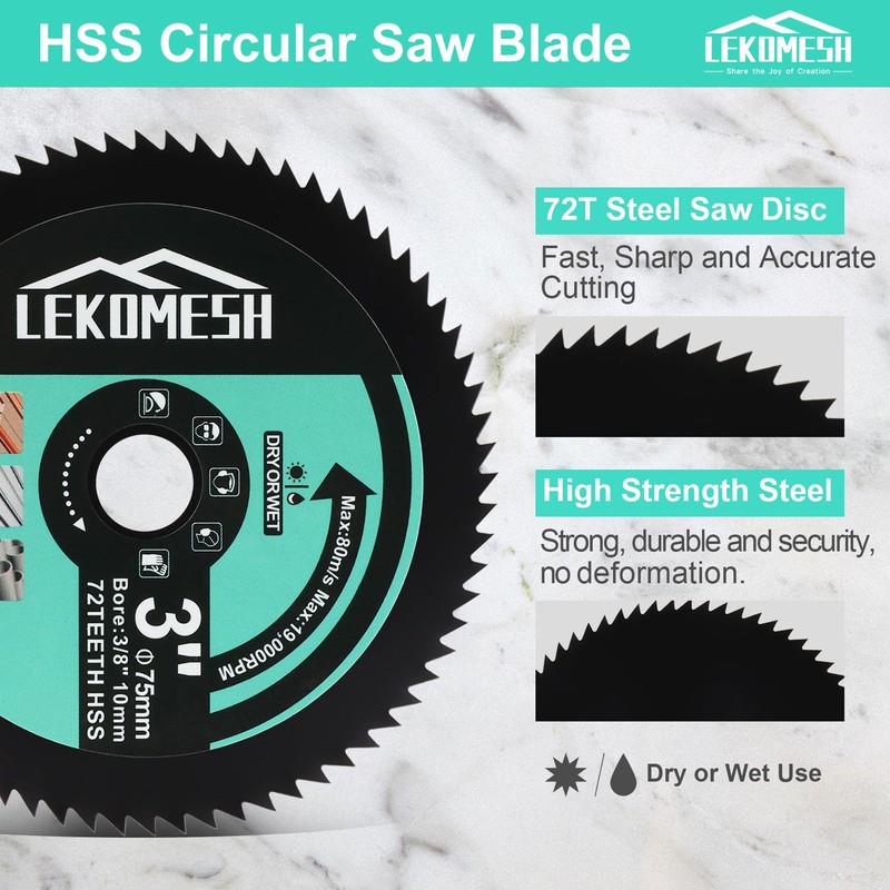 HSS Circular Saw Blade - 3 Pieces 75 mm x
