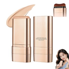 Base de maquillaje y corrector iluminador de doble punta, barra coreana 3 en 1 multiusos de larga duración con brocha, ligera, ilumina y de larga duración para todo tipo de piel. (Color natural)