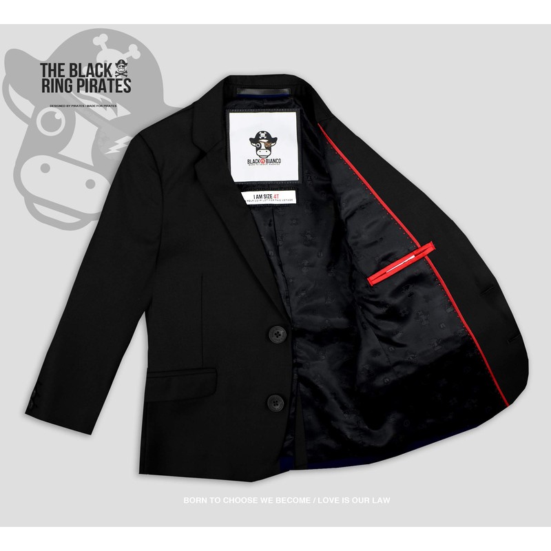 Black n Bianco Boys' First Class Slim Suits Black 5