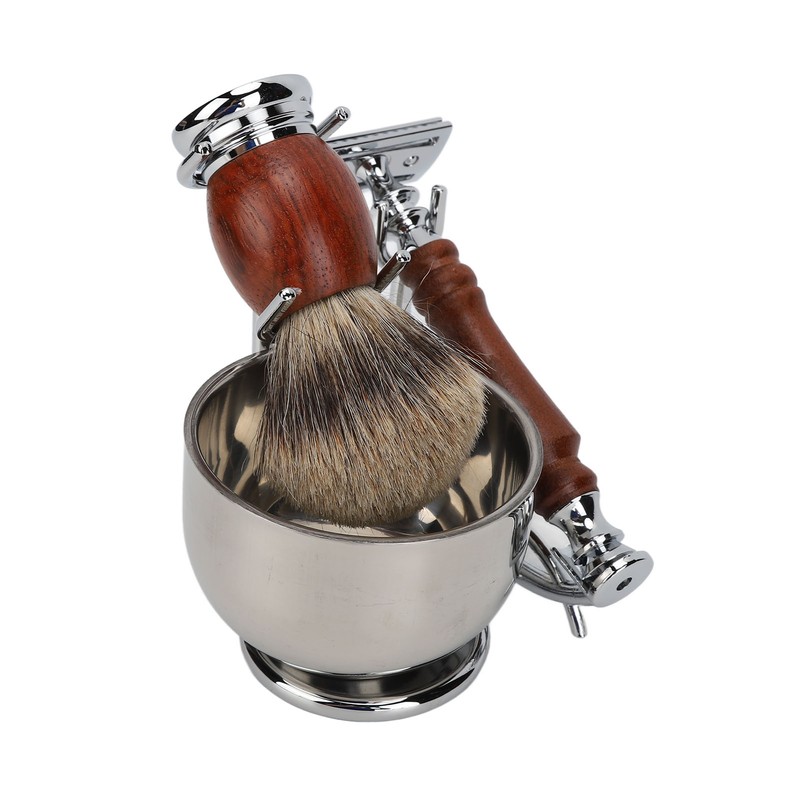Men Shaving Care Kit with Replacement Blades Manual Beard Trimmer
