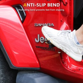 RERPRO Foot Pegs Rest Pedals Compatible with 2018-2025 Jeep Wrangler JL 2/4 Door Gladiator JT Exterior Accessories Door Hinge Steel Doors Off Foot Peg, 1 Pair US Flag