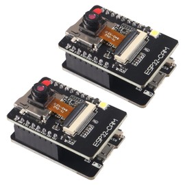 Aokin ESP32-CAM Camera Module, ESP32 Development Board WiFi and Bluetooth with OV2640 2MP Camera for Arduino, Include ESP32-CAM-MB Micro USB to Serial Port CH340C, 2 Pcs