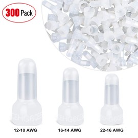VOANZO 300PCS Closed End Crimp Connectors 22-16 16-14 12-10 Gauge Crimp Cap Kit Wire end Terminal Crimp Wire connectors