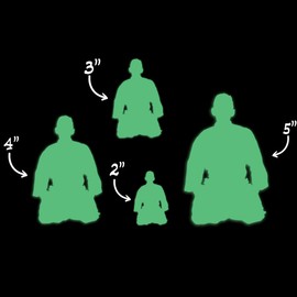 Karate Kata Fighter Pose Martial Arts Silhouette Style 3 Glow in The Dark Sticker Decal for Phone Tablet Laptop Car Truck Window | 4" Sticker | Orange