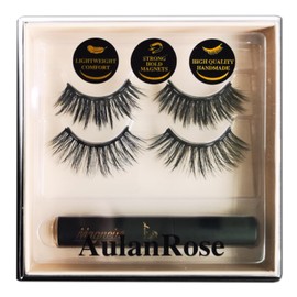 AulanRose Magnetic Eyelashes - Long Magnetic Lashes with Eyeliner, 60 Wears Reusable Full Volume Faux Mink Lashes, Dramatic, Round,Cruelty-Free & Vegan,