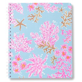 Lilly Pulitzer Large Hardcover Spiral Notebook, 11" x 9.5" with 160 College Ruled Pages (Royal Coral)