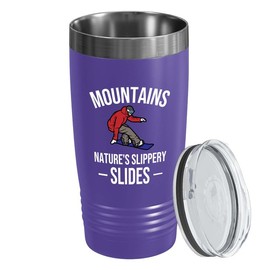 Snowboarding Purple Edition Viking Tumbler 20oz - Mountains - Ski Snowboard Goggles Snowboarder Skiing Snowboarding Gift Skiers Hiking Mountain